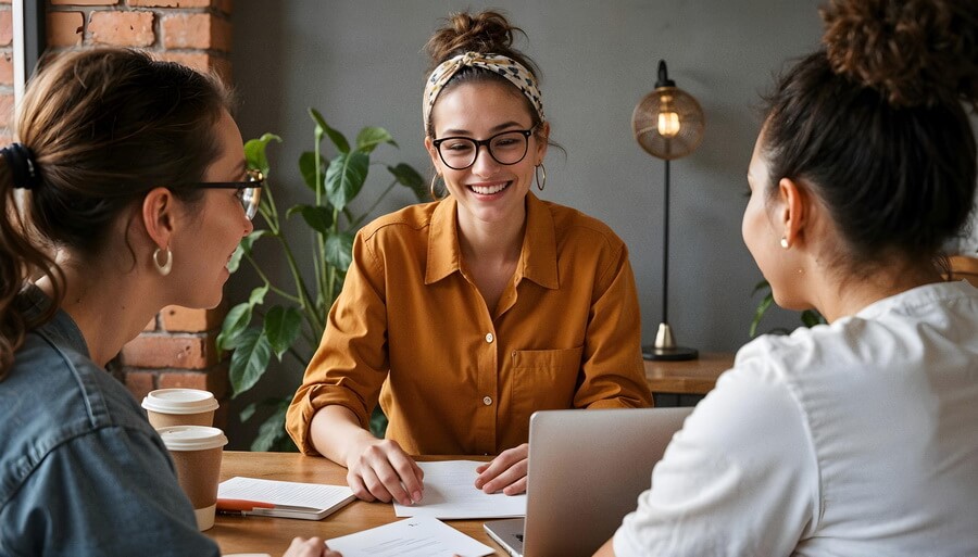 A construction office reviewing the signed lien waivers collected from subcontractors and suppliers before a pay application goes up to the owner